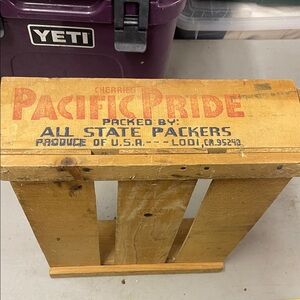 Vintage Wooden Crate with Pacific Pride Logo